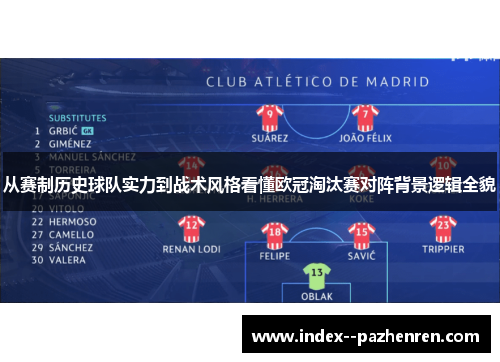 从赛制历史球队实力到战术风格看懂欧冠淘汰赛对阵背景逻辑全貌